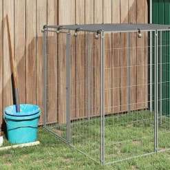 vidaXL Productos Para Mascotas-Perrera de acero 10x110x110 cm