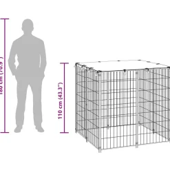 vidaXL Productos Para Mascotas-Perrera de acero 10x110x110 cm