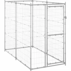 vidaXL Productos Para Mascotas-Perrera de exterior de acero galvanizado 110x220x180 cm