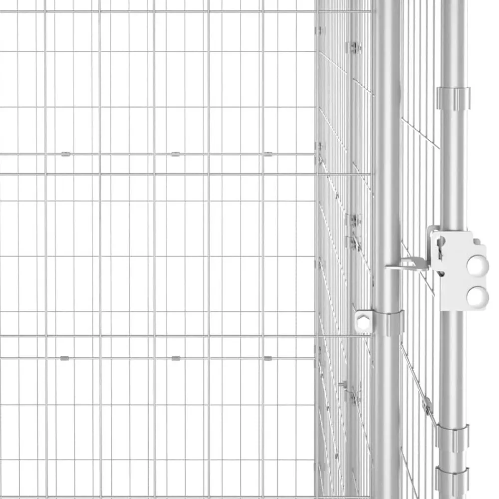 vidaXL Productos Para Mascotas-Perrera de exterior de acero galvanizado 110x220x180 cm