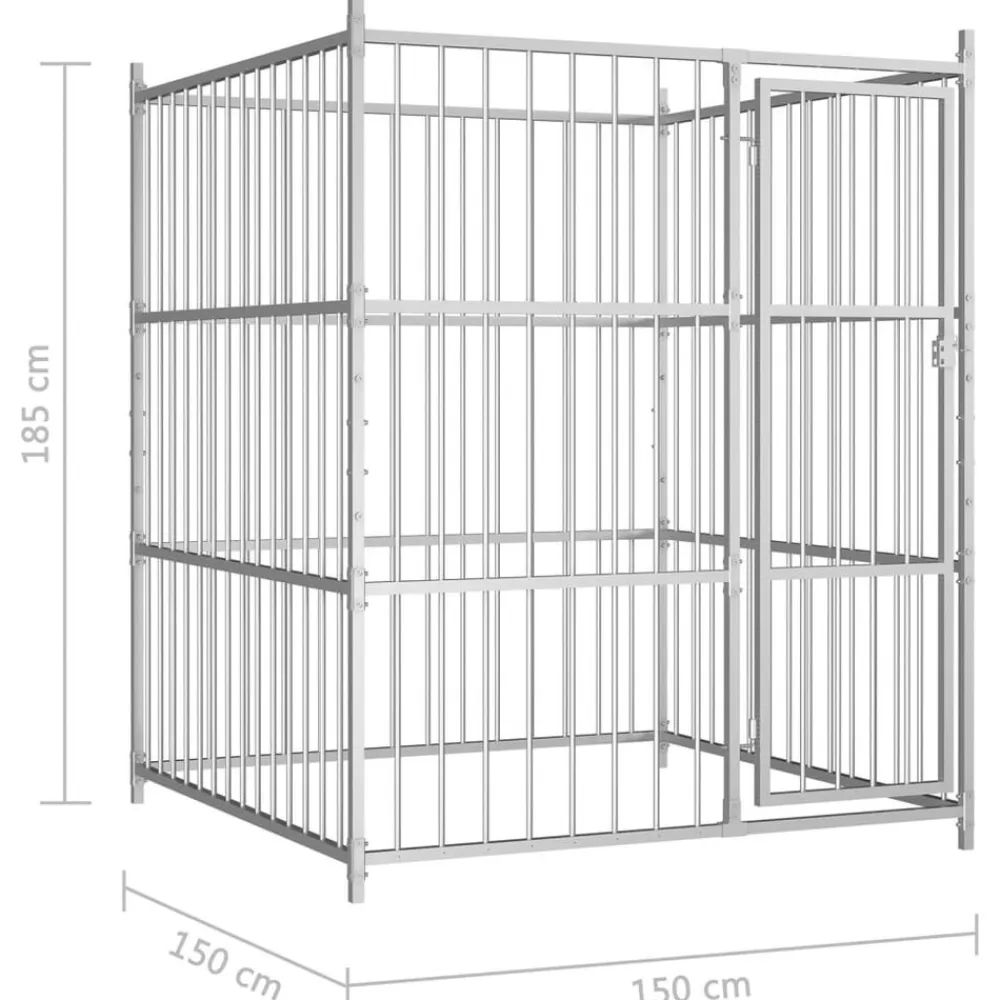 vidaXL Perrera de exterior 150x150x185 cm Discount