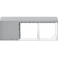 vidaXL Productos Para Mascotas-Perrera de exterior con toldo acero galvanizado plata 2x6x2,5 m