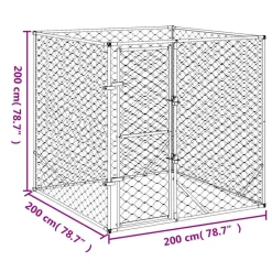 vidaXL Productos Para Mascotas-Perrera de exterior acero galvanizado plateado 2x2x2 m
