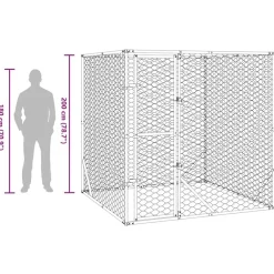 vidaXL Productos Para Mascotas-Perrera de exterior acero galvanizado plateado 2x2x2 m