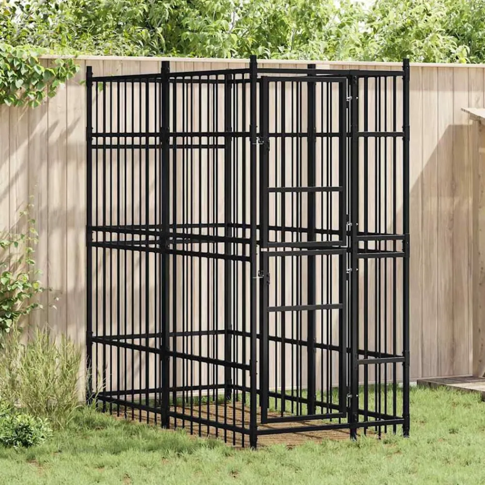 vidaXL Perrera de exterior de acero 1,84 m² Online