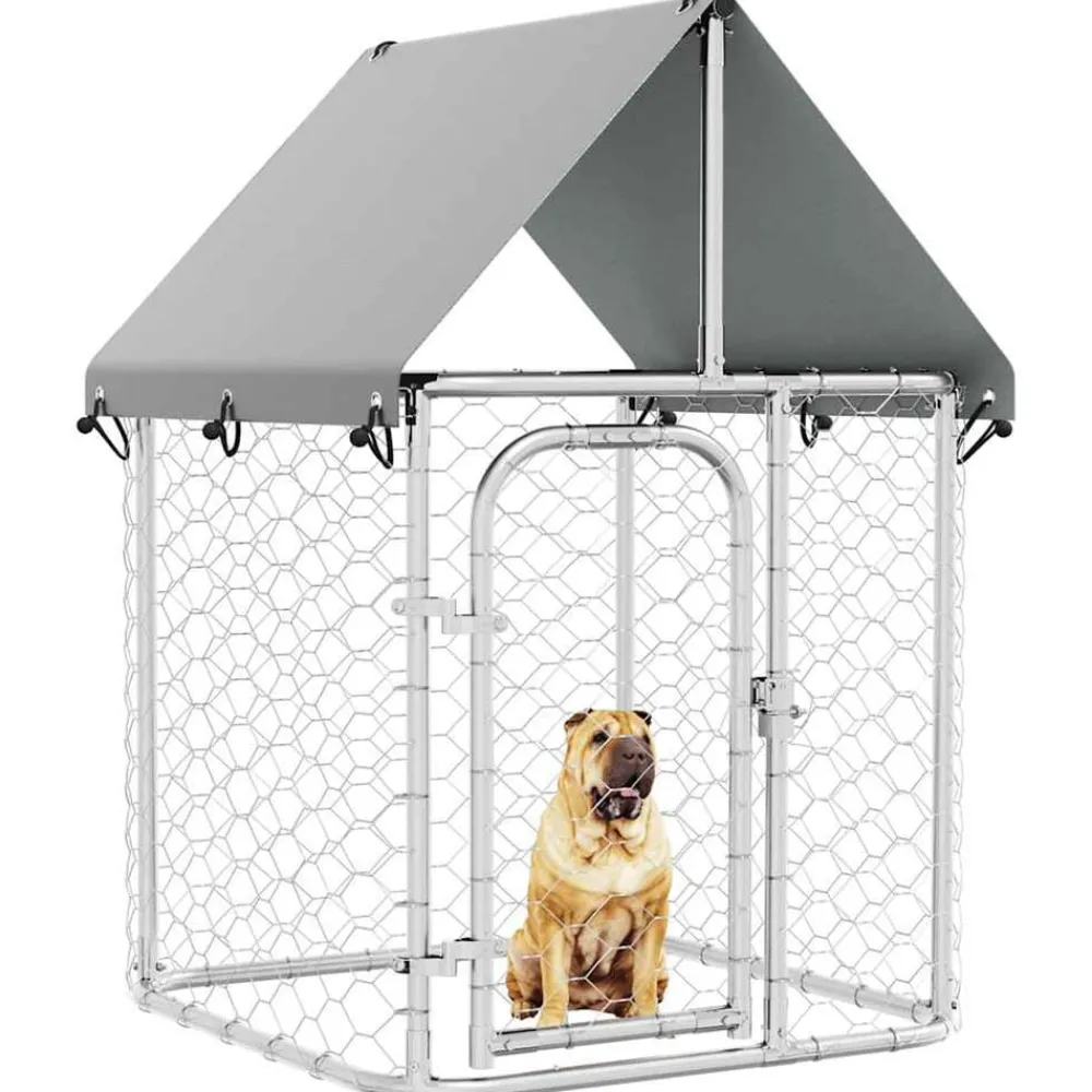 vidaXL Productos Para Mascotas-Perrera de exterior con tejado 100x100x150 cm