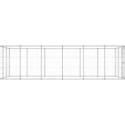 vidaXL Perrera de exterior de acero galvanizado 21,78 m² Plateado Hot