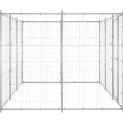 vidaXL Perrera de exterior de acero galvanizado 7,26 m² Plateado Online