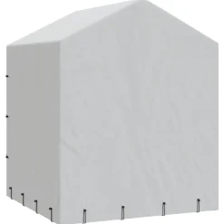 vidaXL Productos Para Mascotas-Perrera de exterior con toldo acero galvanizado plata 2x2x2,5 m