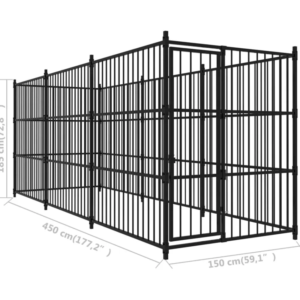 vidaXL Perrera de exterior 450x150x185 cm Clearance