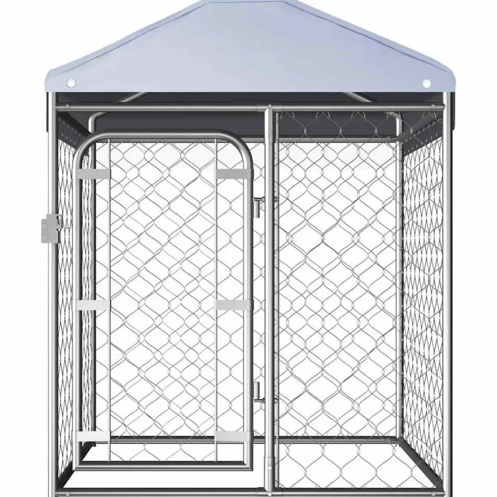 vidaXL Perrera de exterior con techo 100x100x125 cm Sale