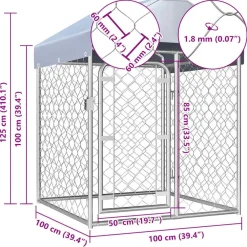 vidaXL Perrera de exterior con techo 100x100x125 cm Sale