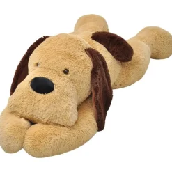 vidaXL Juguetes-Perro de peluche marrón 80 cm