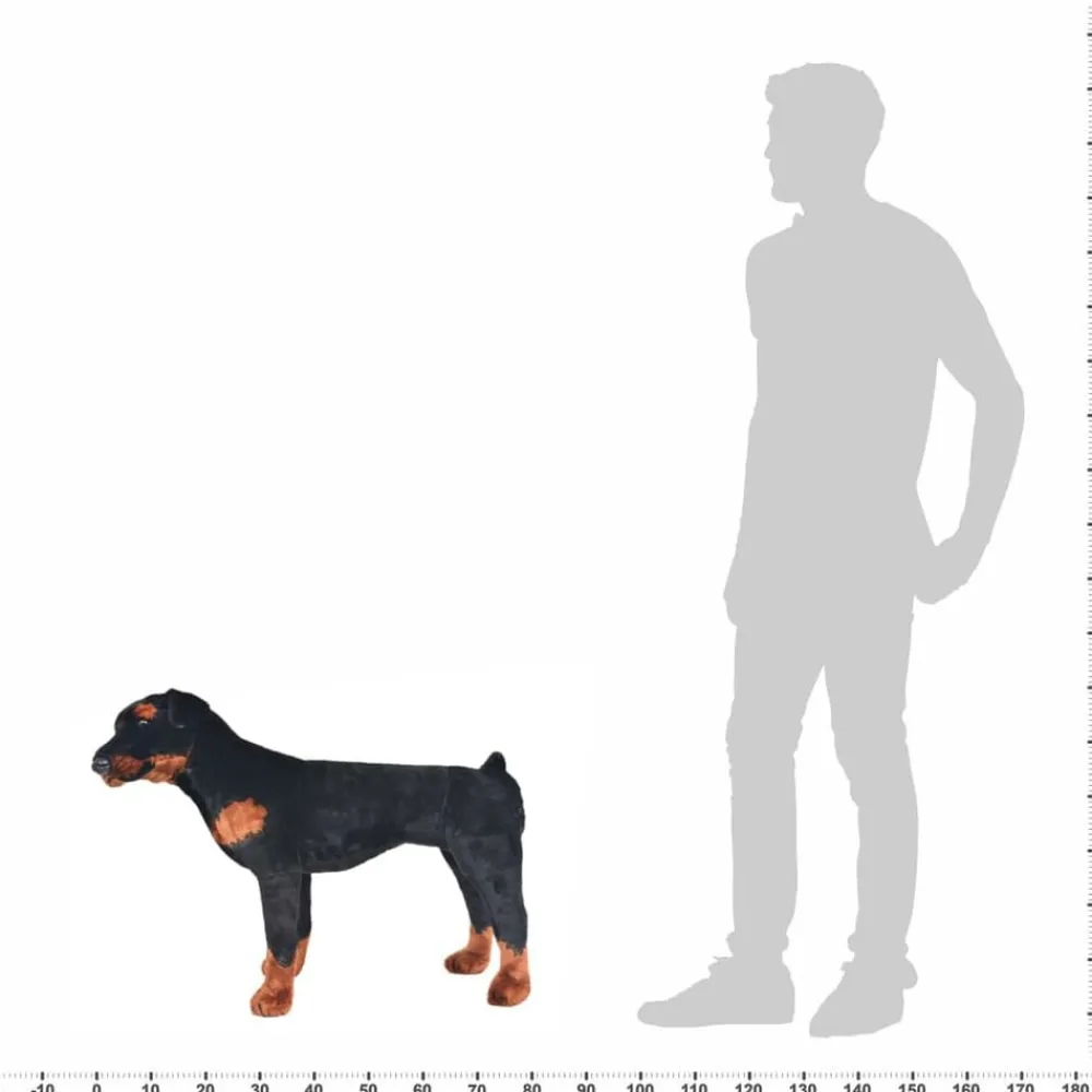 vidaXL Perro rottweiler de peluche de pie negro y marrón XXL Online