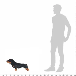vidaXL Perro teckel de peluche de pie negro XXL