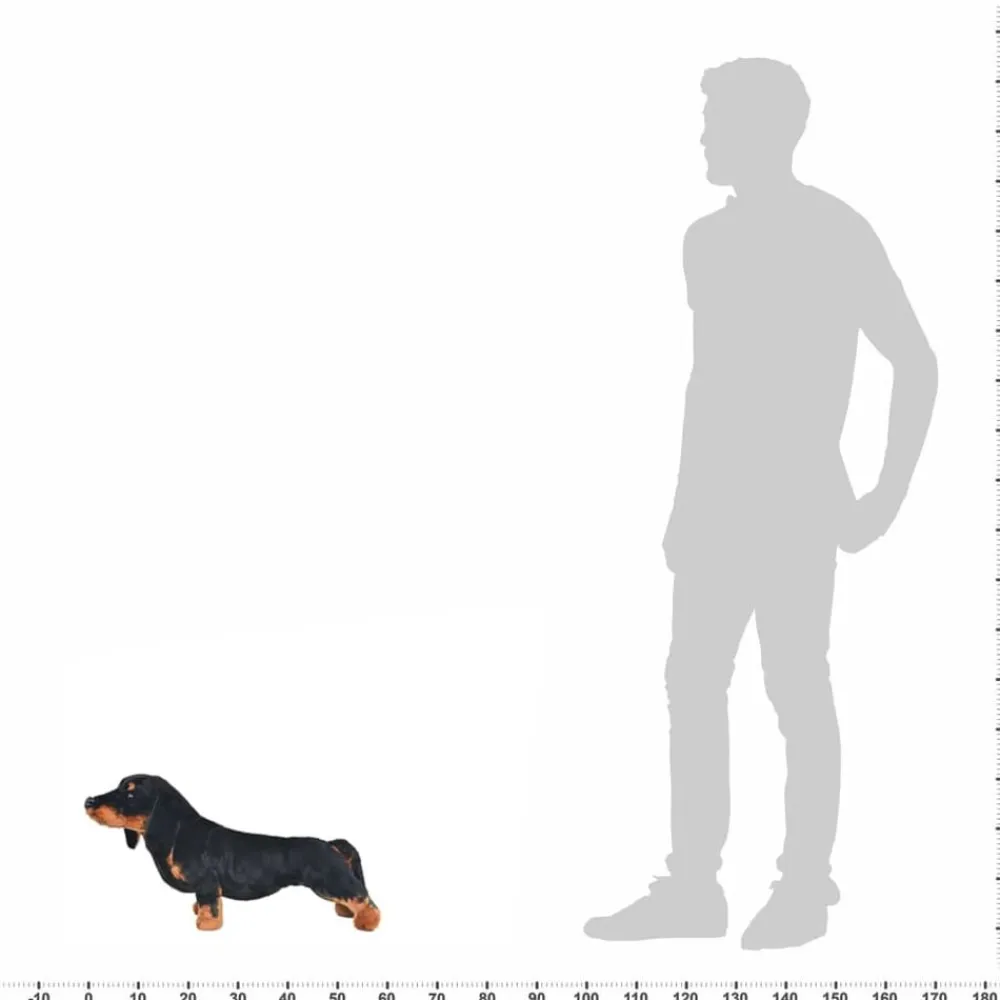vidaXL Perro teckel de peluche de pie negro XXL