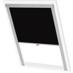 vidaXL Decoración-Persiana enrollable opaca negra MK06