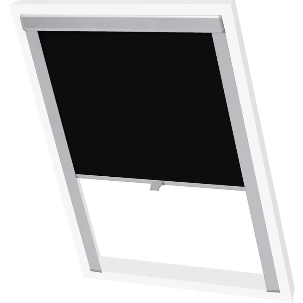 vidaXL Decoración-Persiana enrollable opaca negra MK06