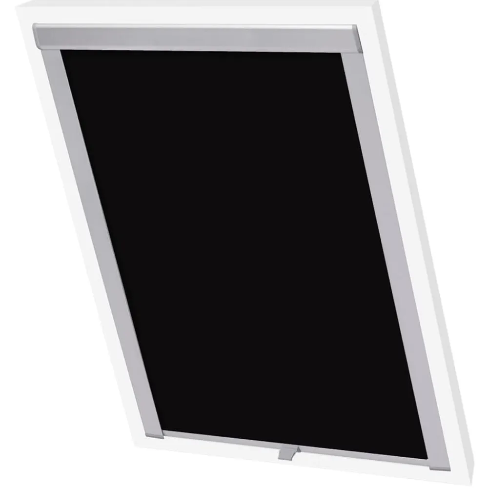vidaXL Decoración-Persiana enrollable opaca negra MK06