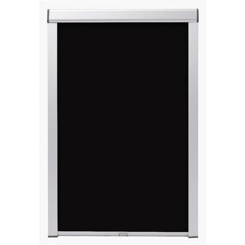 vidaXL Decoración-Persiana enrollable opaca negra MK06