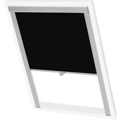 vidaXL Decoración-Persiana opaca enrollable negra M06/306