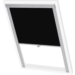 vidaXL Decoración-Persiana opaca enrollable negra 104