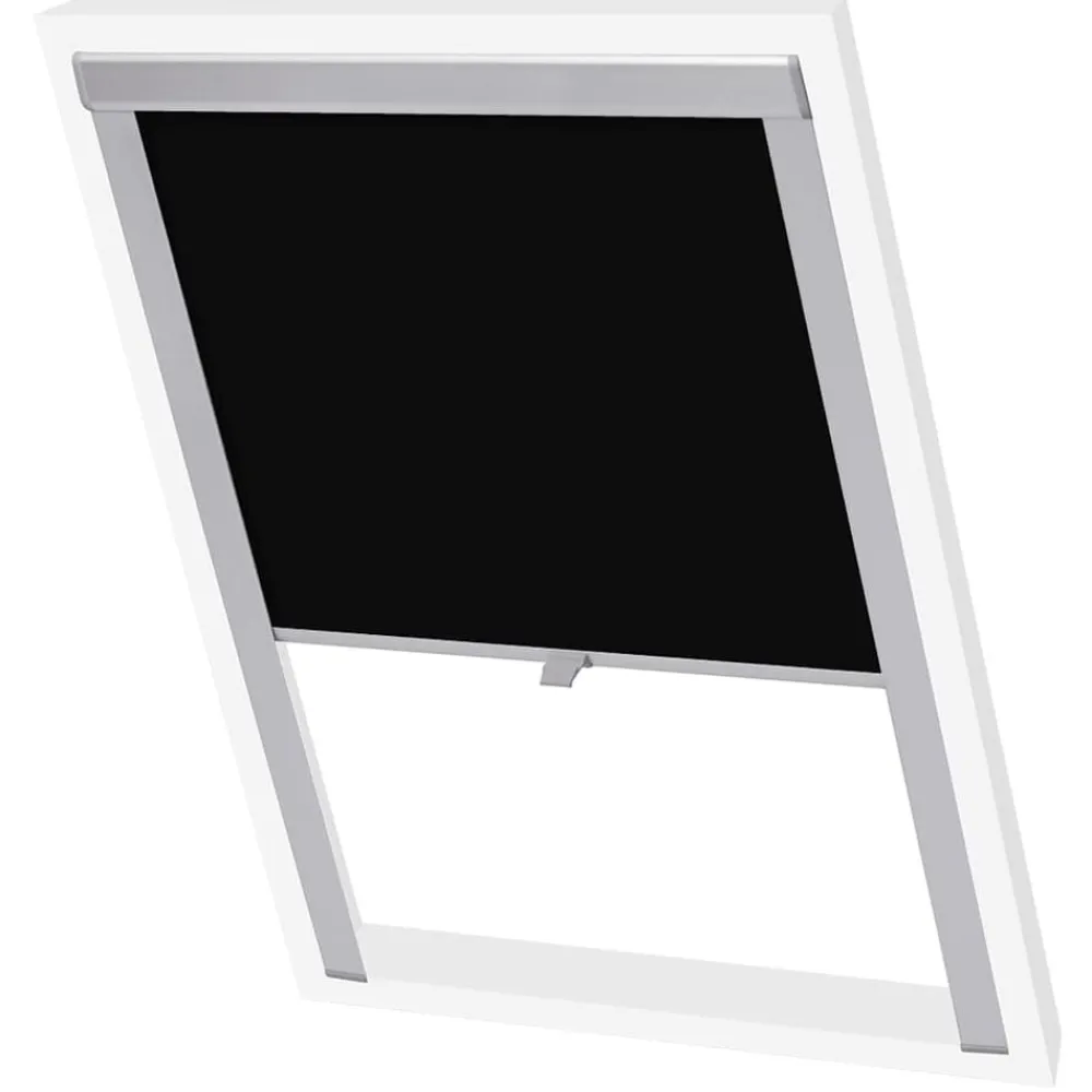 vidaXL Decoración-Persiana opaca enrollable negra 104