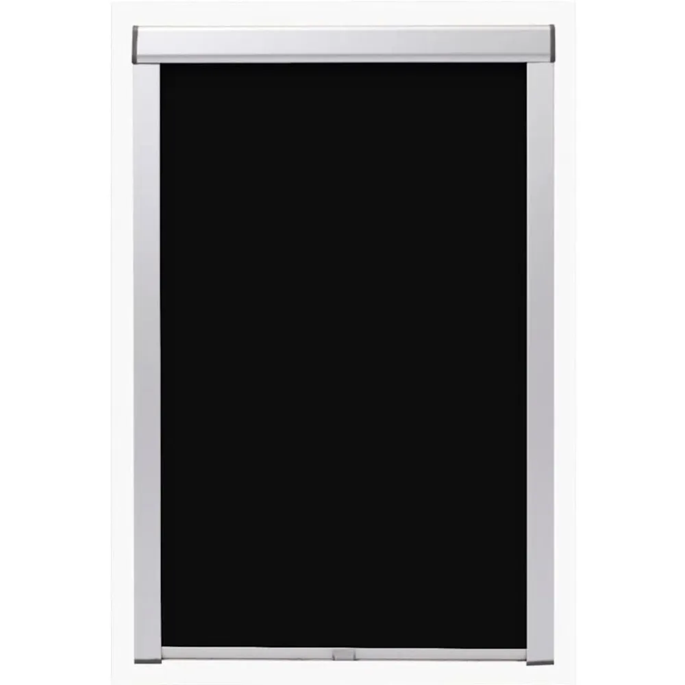 vidaXL Decoración-Persiana opaca enrollable negra 104