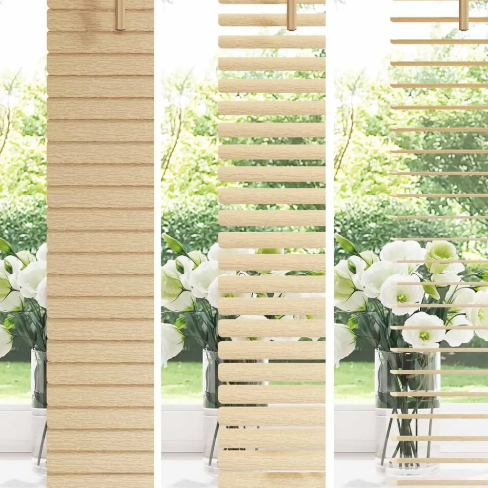 vidaXL Persiana Veneciana Marrón Claro con Patrón 150 x 40 cm PVC Marrón claro Best