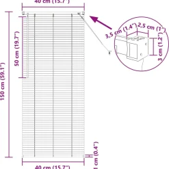 vidaXL Persiana Veneciana Marrón Claro con Patrón 150 x 40 cm PVC Marrón claro Best