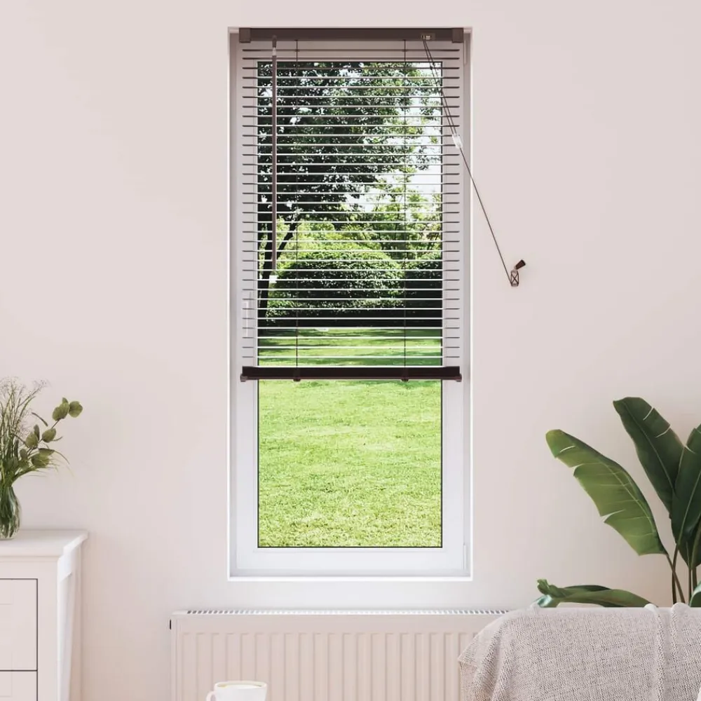 vidaXL Persiana Veneciana Marrón Oscuro con Patrón 150 x 40 cm PVC Marrón oscuro Discount
