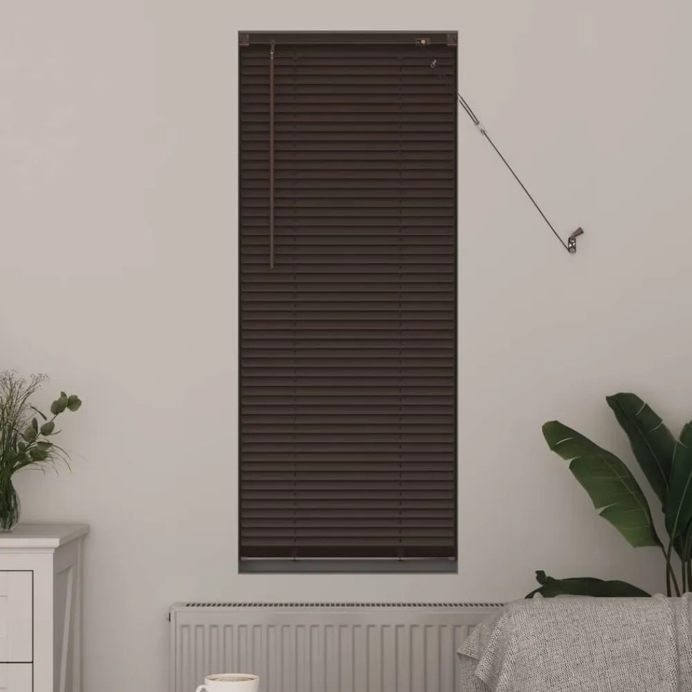 vidaXL Persiana Veneciana Marrón Oscuro con Patrón 150 x 40 cm PVC Marrón oscuro Discount