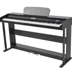vidaXL Arte Y Ocio-Piano digital de 88 teclas con pedales negro tabla melamina