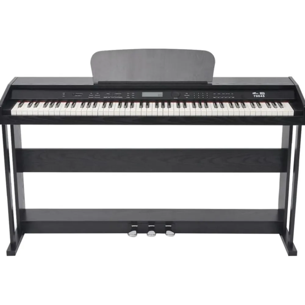 vidaXL Arte Y Ocio-Piano digital de 88 teclas con pedales negro tabla melamina