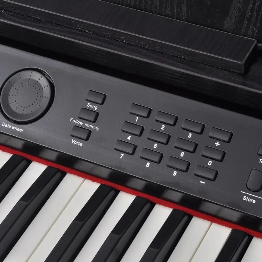 vidaXL Arte Y Ocio-Piano digital de 88 teclas con pedales negro tabla melamina