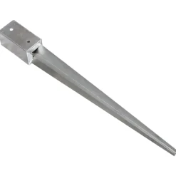 vidaXL Accesorios De Bricolaje-Picas de tierra 2 unidades acero galvanizado plateado 7x7x75 cm