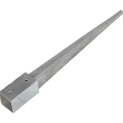 vidaXL Accesorios De Bricolaje-Picas de tierra 2 unidades acero galvanizado plateado 7x7x75 cm