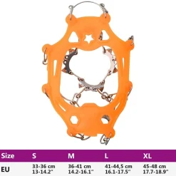 vidaXL Picos de Hielo para Zapatos con 10 pinchos S Naranja