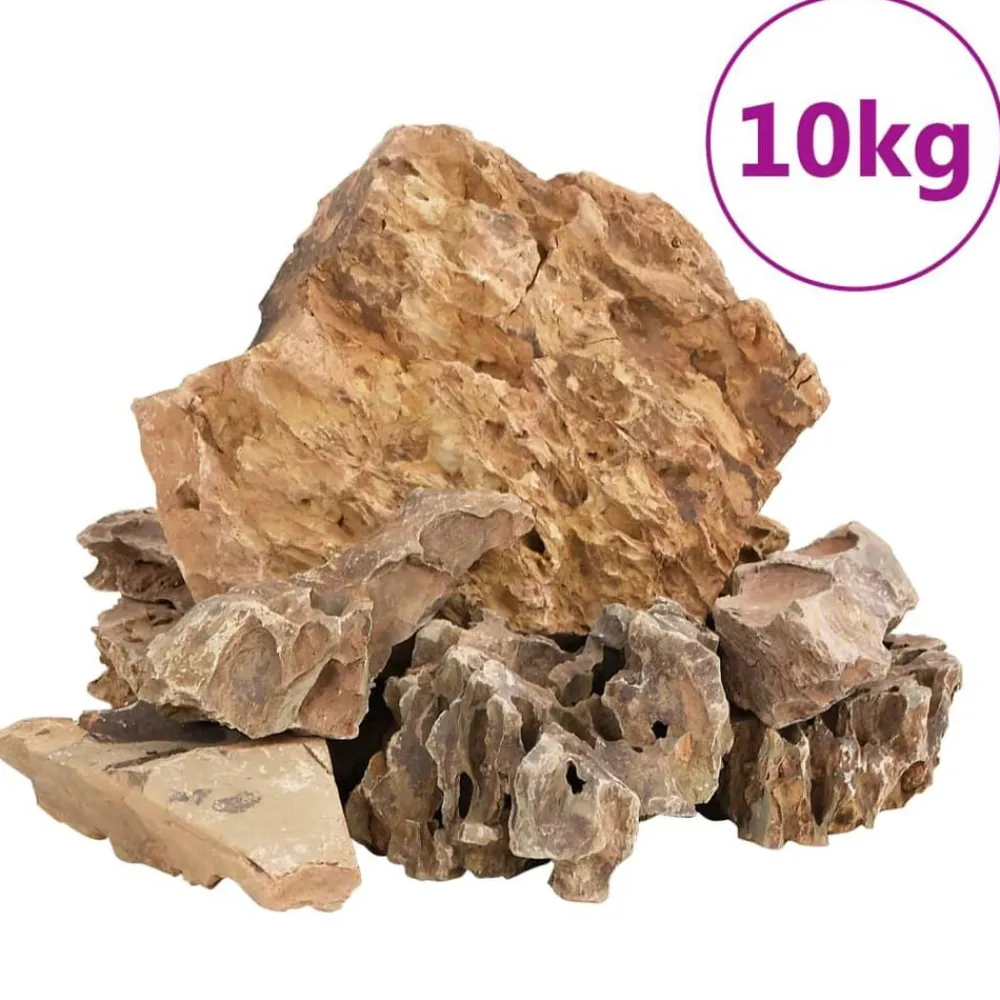 vidaXL Productos Para Mascotas-Piedras de dragón marrón 10 kg 5-30 cm