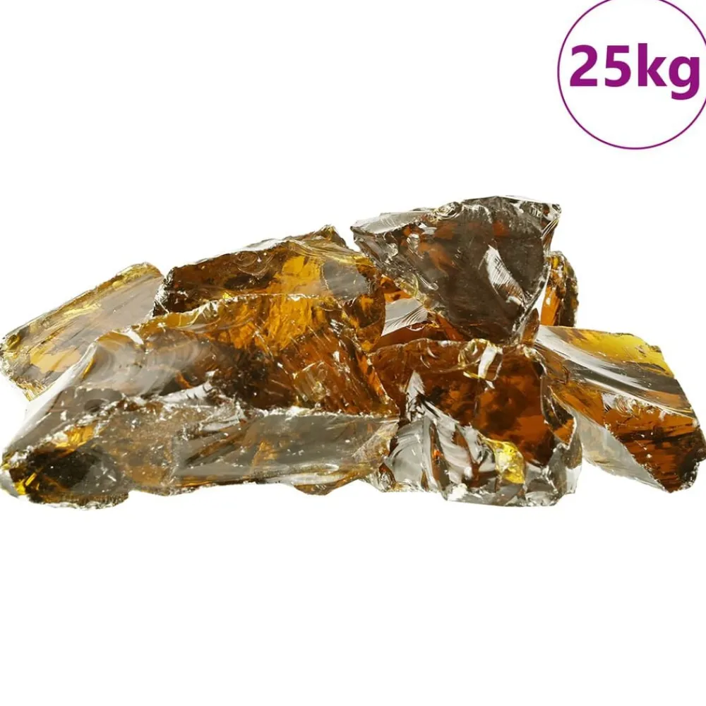 vidaXL Piedras de Jardín Marrón 12 cm Cristal Marrón Clearance