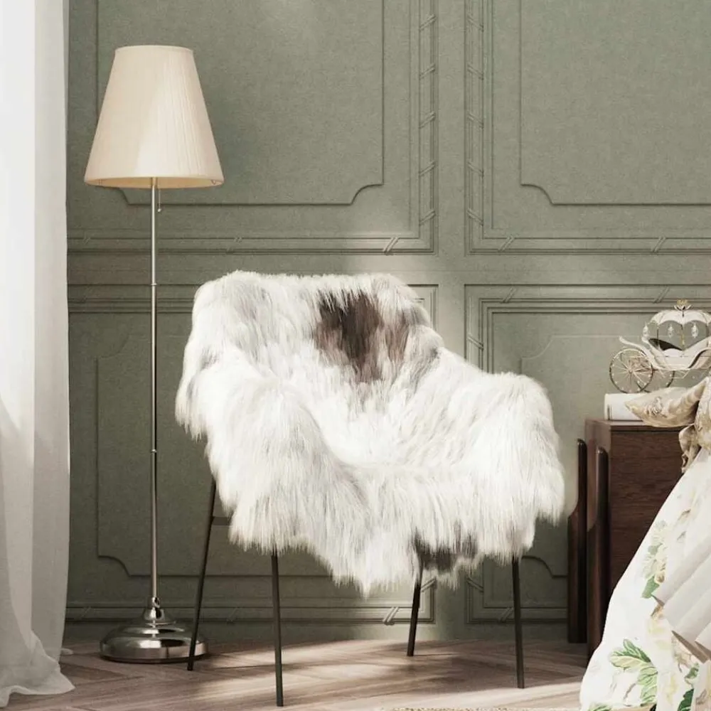 vidaXL Decoración-Piel de oveja color mixto (60-70)x(90-100) cm