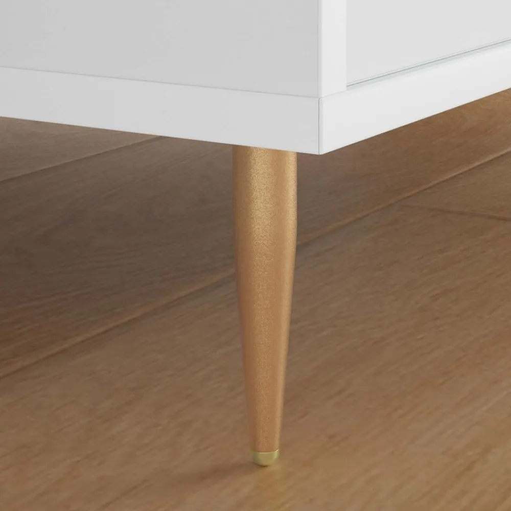 vidaXL Accesorios De Bricolaje-Pies de Soporte 2 pcs Dorado 98 x 40 mm Hierro