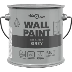 vidaXL Pintura de pared 2,5 L Impresión en pared Gris Best