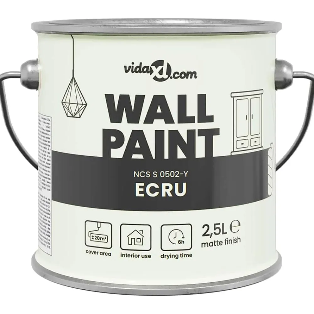 vidaXL Consumibles Para Construcción-Pintura de pared Marrón 2,5 L Impresión en pared