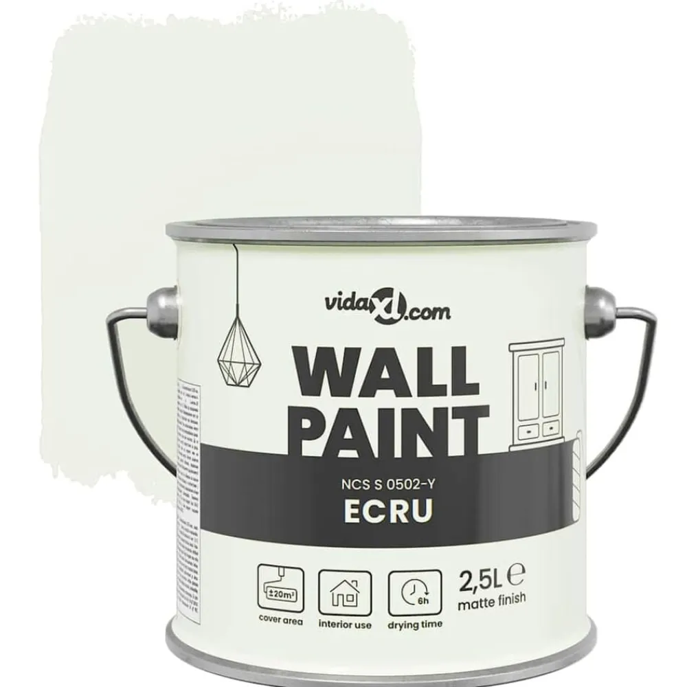 vidaXL Consumibles Para Construcción-Pintura de pared Marrón 2,5 L Impresión en pared