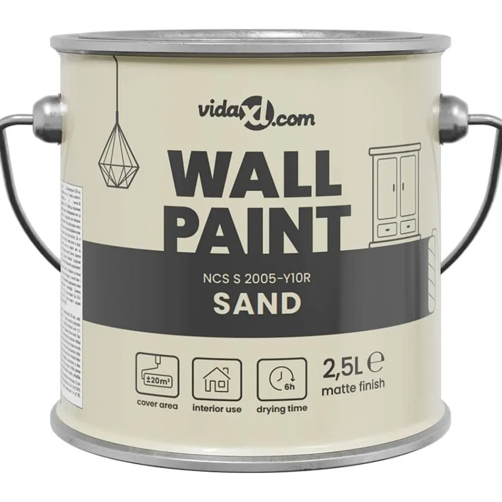 vidaXL Consumibles Para Construcción-Pintura de pared Marrón 2,5 L Impresión en pared