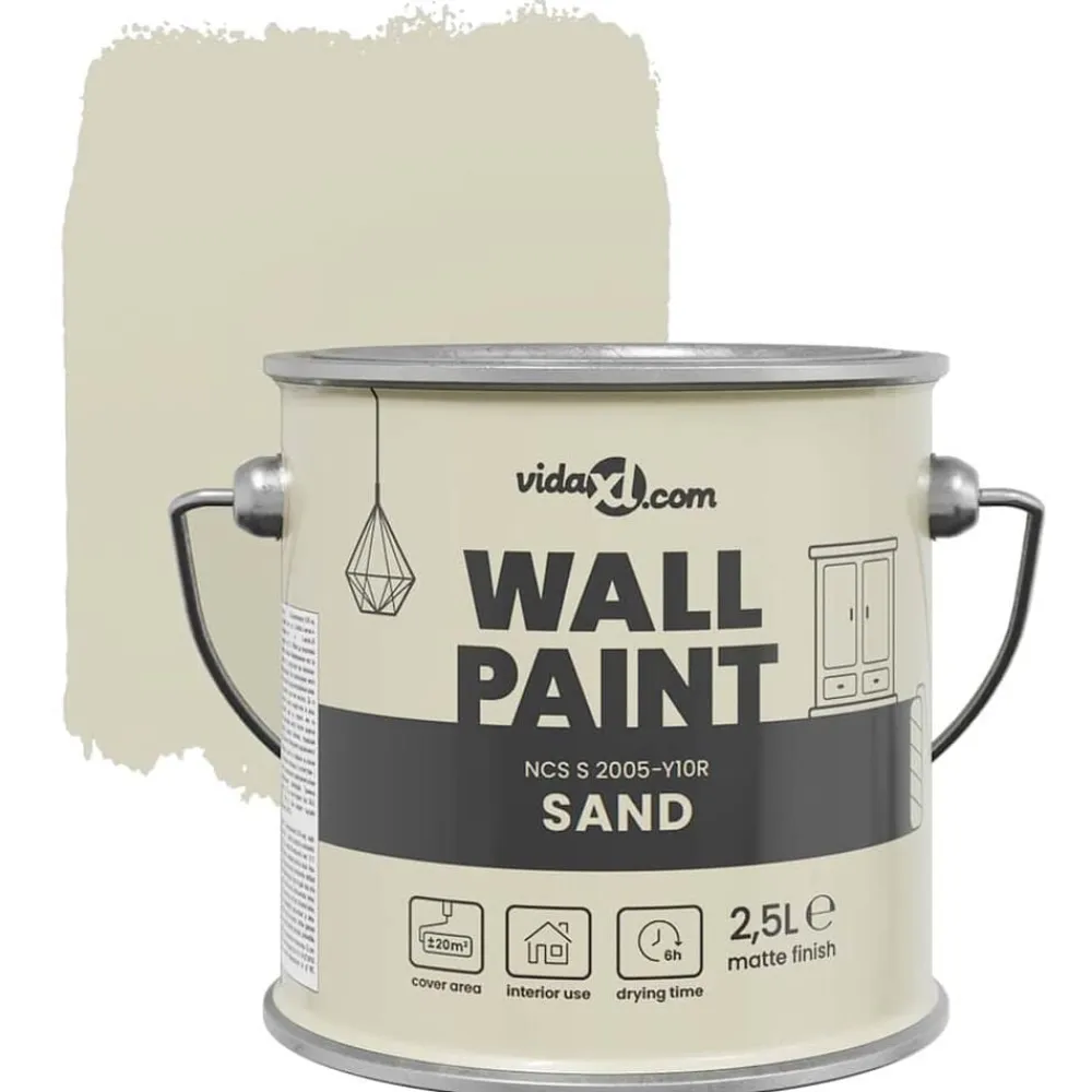 vidaXL Consumibles Para Construcción-Pintura de pared Marrón 2,5 L Impresión en pared