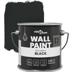 vidaXL Pintura de pared 2,5 L Impresión en pared Negro Outlet