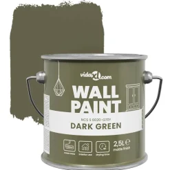 vidaXL Pintura de pared Verde 2,5 L Impresión en pared Verde oscuro New