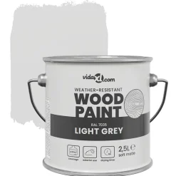 vidaXL Consumibles Para Construcción-Pintura para madera Gris 2,5 L Impresión en pared